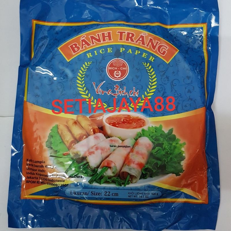 

BANH TRANG RICE PAPER/KULIT LUMPIA BICH CHI 400 GRAM