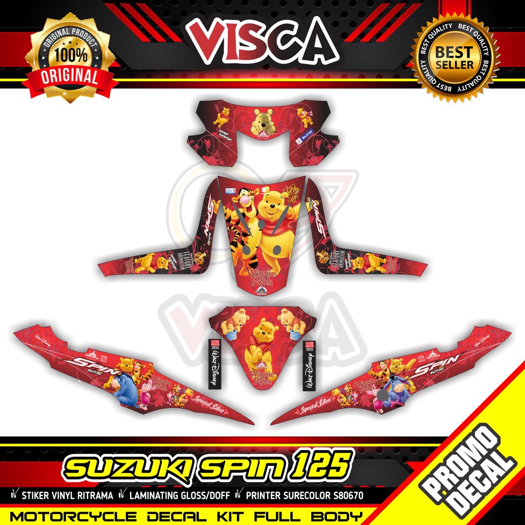 Decal Spin 125 Full Body Stiker Spin 125 Full Body Stiker Motor Suzuki Spin 125 Full Body Winnie The