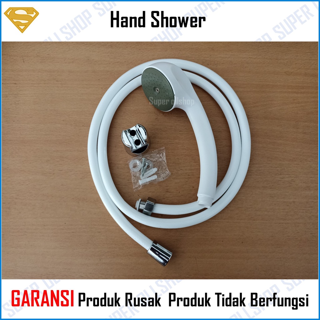 Hand Shower Mandi Kepala Shower Pvc Selang Putih Spray Bidet Sower Tekanan Tinggi Genggam Hemat Air Kepala Pancuran Mandi Murah