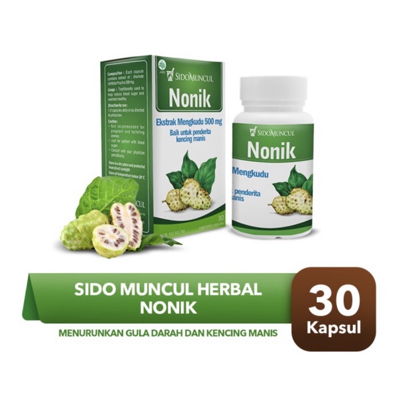 Sidomuncul Nonik 30 kapsul (ekstrak mengkudu baik untuk penderita diabetes &amp; hipertensi)