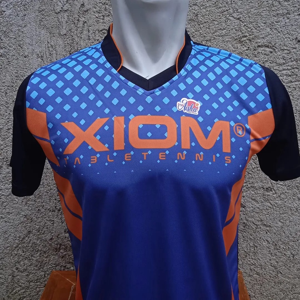 JERSEY XIOM MOTIP BIRU ORANGE JERSEY TENNIS MEJA JERSEY PINGPONG