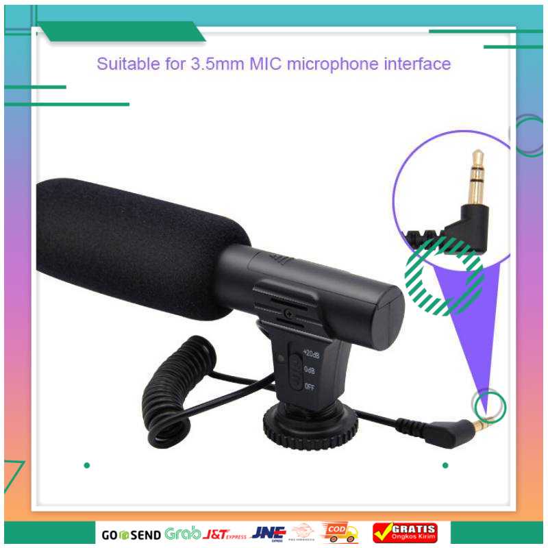 (BISA COD) FTIHSHPSTUDIO Shotgun Microphone untuk DSLR - MIC-05