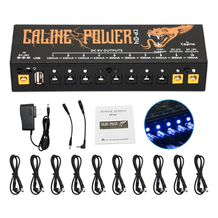 Caline Power Supply Pedal Efek Gitar Multi Channel 10 Output - CP-04