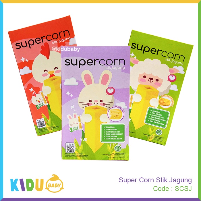 SuperCorn Stik Jagung Cemilan Snack Bayi / Super Corn Stik Jagung Kidu Baby