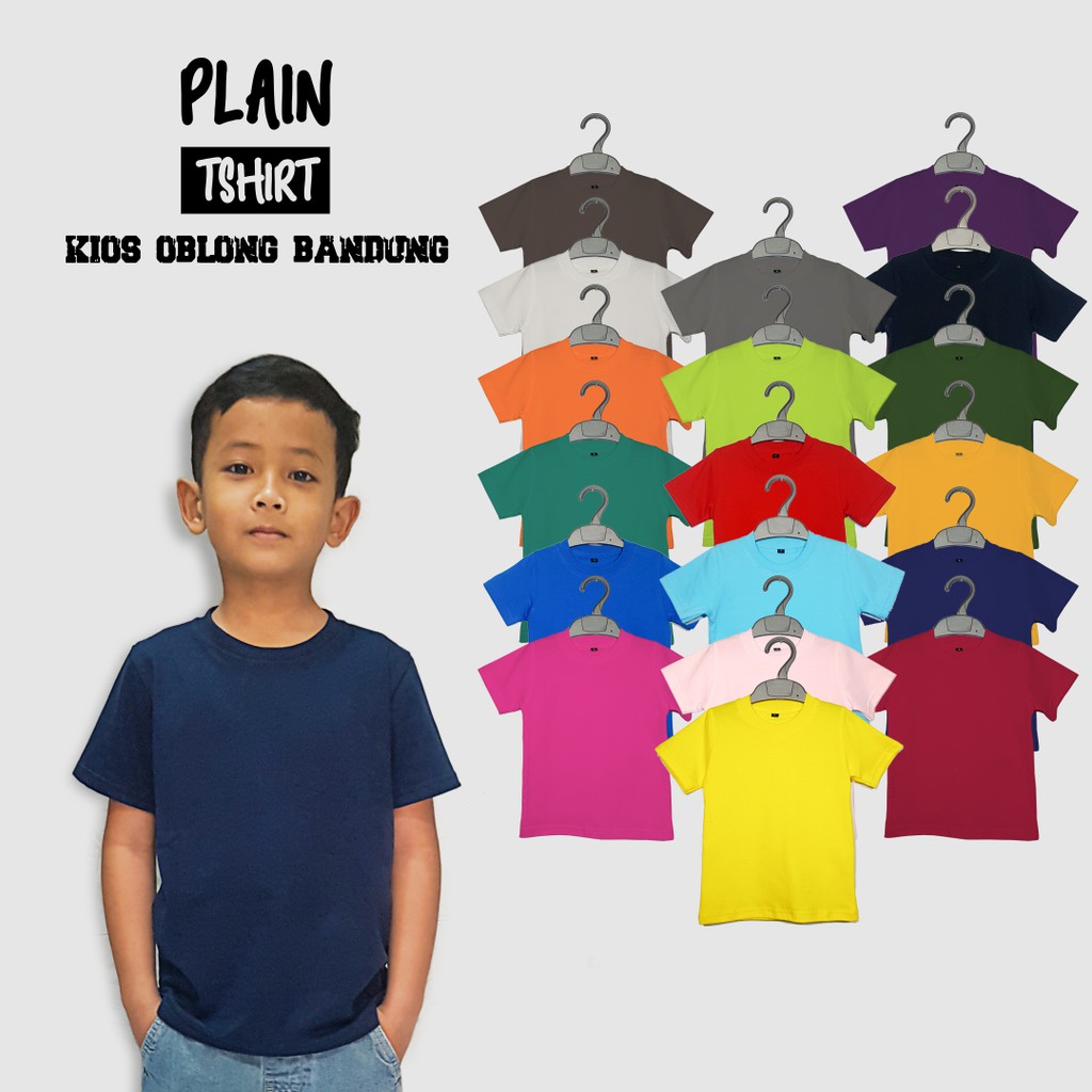 Jual T Shirt Kaos Polos Anak Warna Putih  Murah 