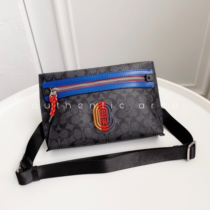 READY STOCK - Coach Academy Canvas Pouch - ORIGINAL FACTORY OUTLET COACH 100%