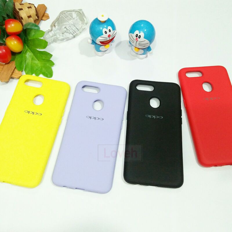 Loveh - CASING OPPO A5S A7 A12 A11K SOFT CASE POLOS WARNA LOGO HP