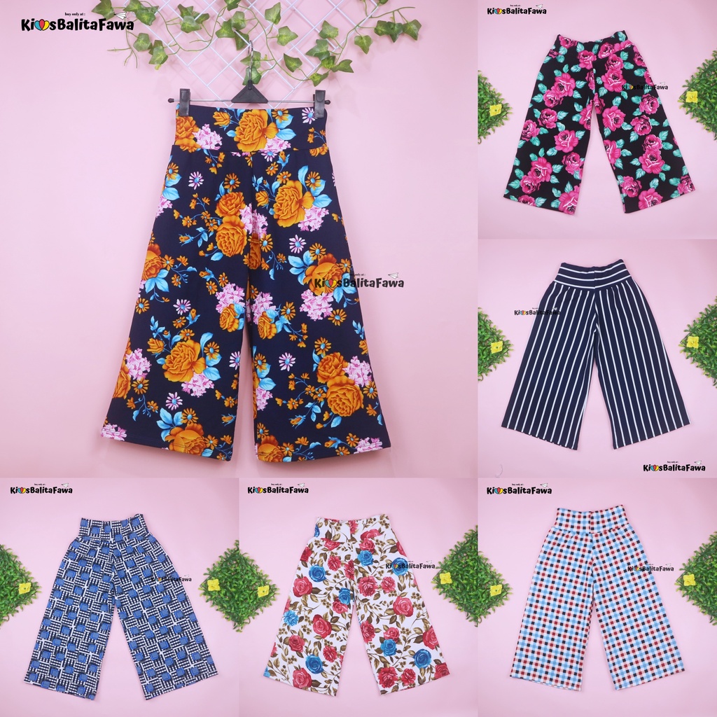 [MOTIF] Kulot Sasa 7-9 Tahun / Panjang Cullotes 7/8 Pants Adem Bawahan Harian Anak Perempuan Cewek