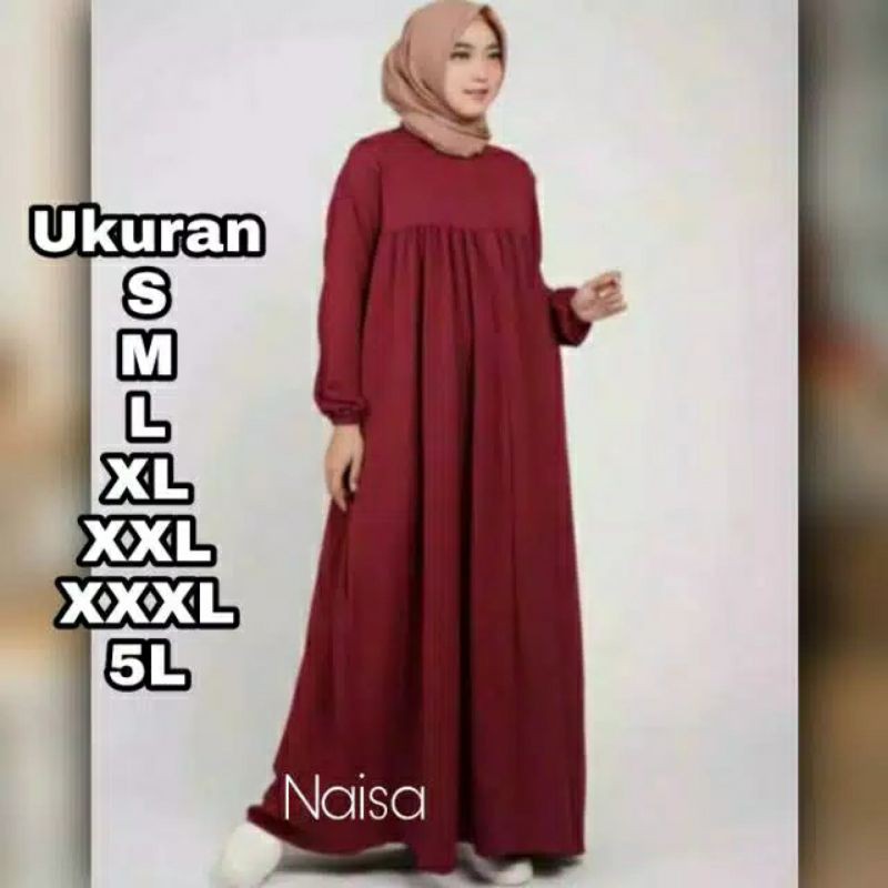 Naisa Dress Bigsize - Dress Jumbo - Gamis Bigsize - Gamis Jumbo - Ukuran S M L XL XXL XXXL 5L