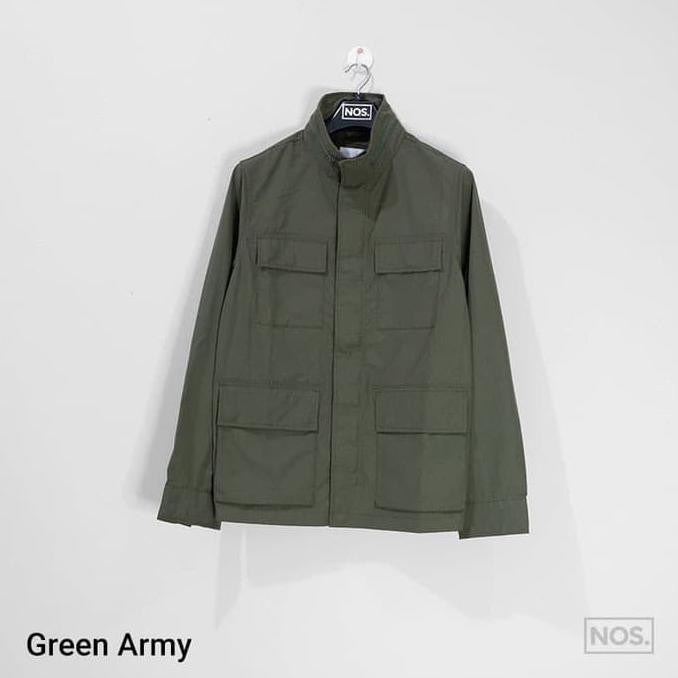 ⚫Branded☀ jaket pria murah Old N*vy Hidden Hood Nylon Military Parka Jacket ORIGINAL STOK-