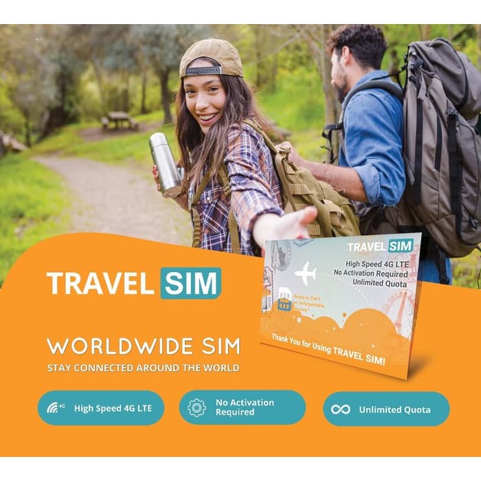 Travel Sim Card Kartu Perdana 4G WORLDWIDE KECUALI CHINA 5 Days - 500MB Perhari