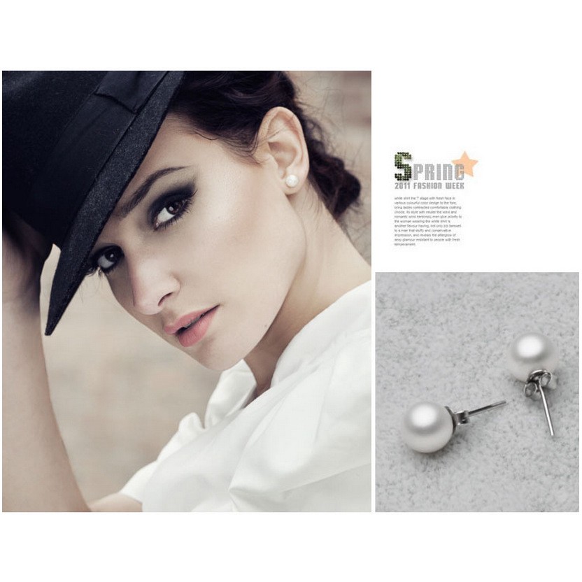 Berlapis S925 Anting-Anting Perak Mutiara Gaya Korea Anting-Anting Manik Nanyang Perempuan ai2-3941-3