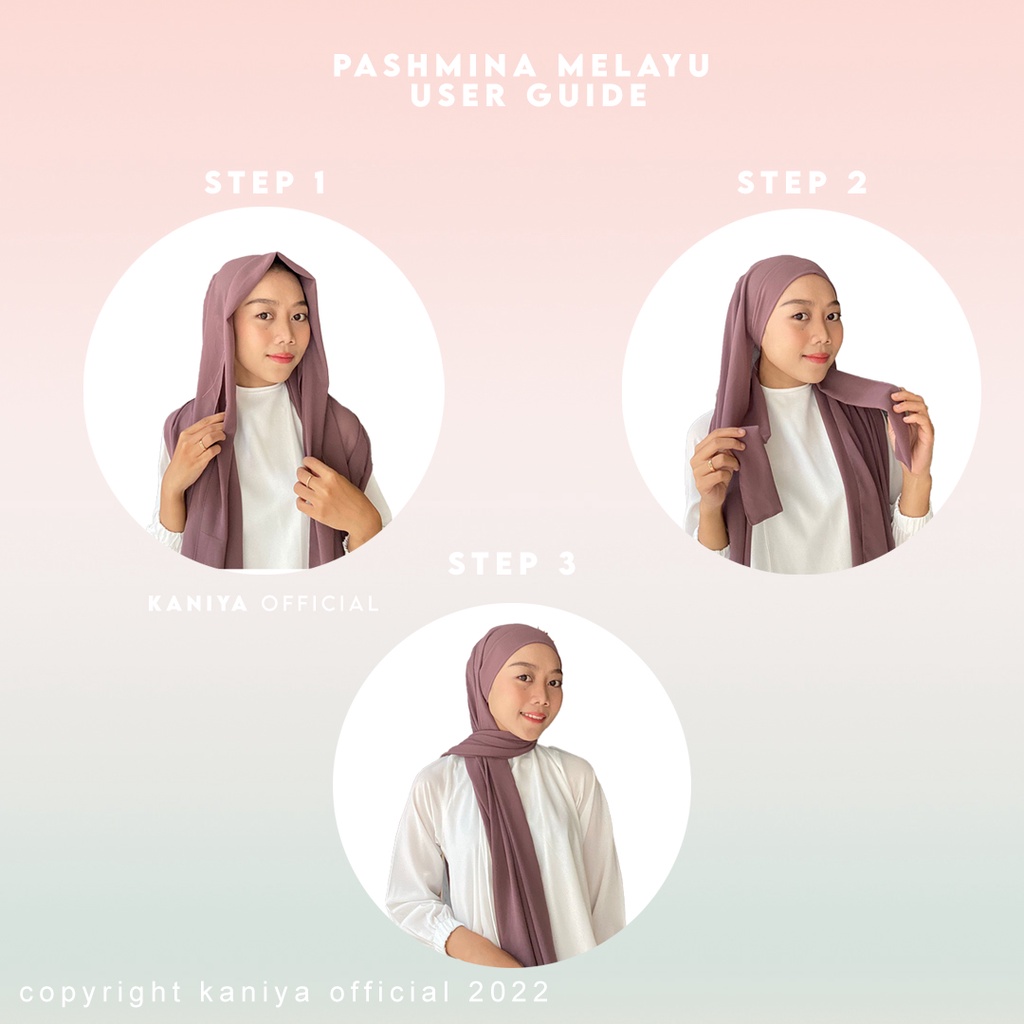 PASHMINA MALAYSIA TALI INSTAN / PASHMINA MALAY / PASHMINA INSTAN MELAYU 180 x 75 CM BY KANIYA OFFICIAL