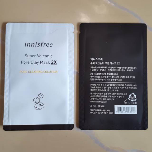 Innisfree Super Volcanic Pore Clay Mask Sample 3ml Shopee Indonesia