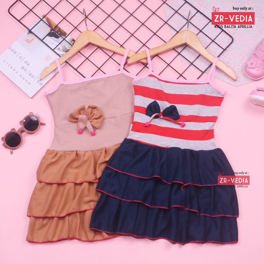 Dress Valerie uk 3-4 tahun / Dress Tanktop Baju Anak Perempuan Adem Kaos Dres Murah Pakaian Pesta