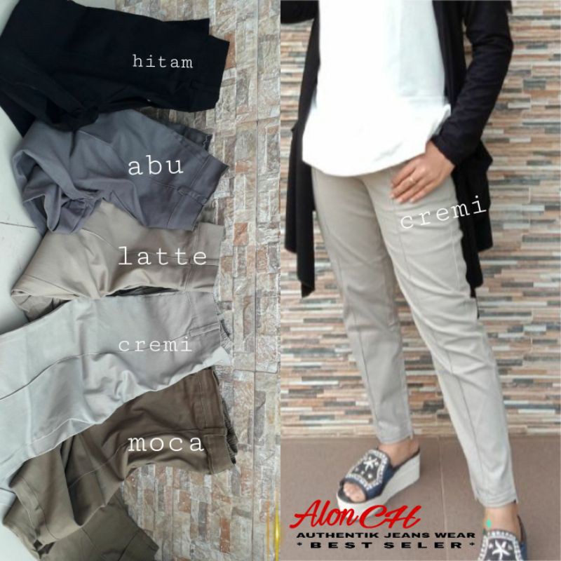 BAGGY PANTS TWILL MULUR JUMBO/ CELANA BAGGY PANTS WANITA ZISE 27-34