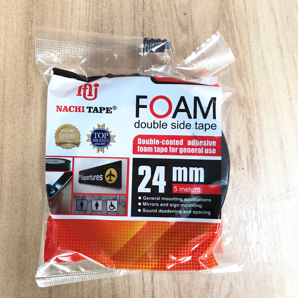 

FOAM 24 MM NACHI Doubel Tape Busa Lakban Selotip Plakban Isolasi Solasi Hijau 5 Meter Murah