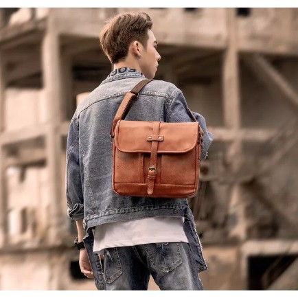 Tas Selempang Kulit Pria Retro Slingbag Tas Slempang Pria 6540