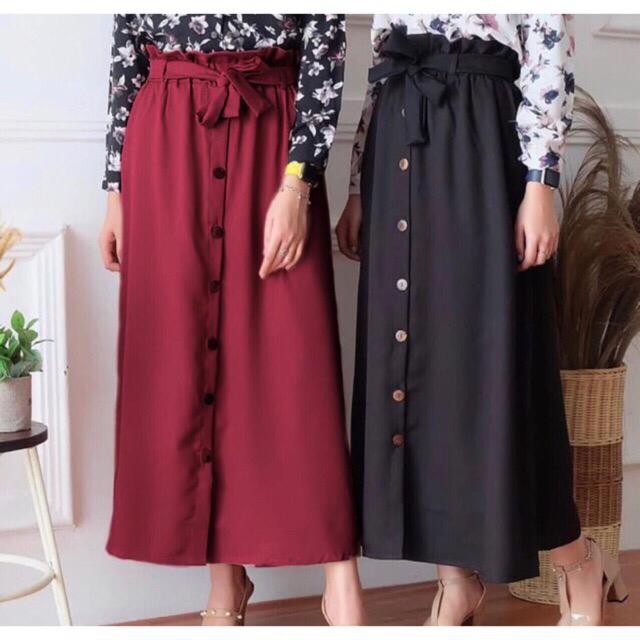 CUCI GUDANG!! OLIN SKIRT / ROK VINCA PREMIUM/ rok mosscrepe tali OLIN PREMIUM WANITA TERMURAH