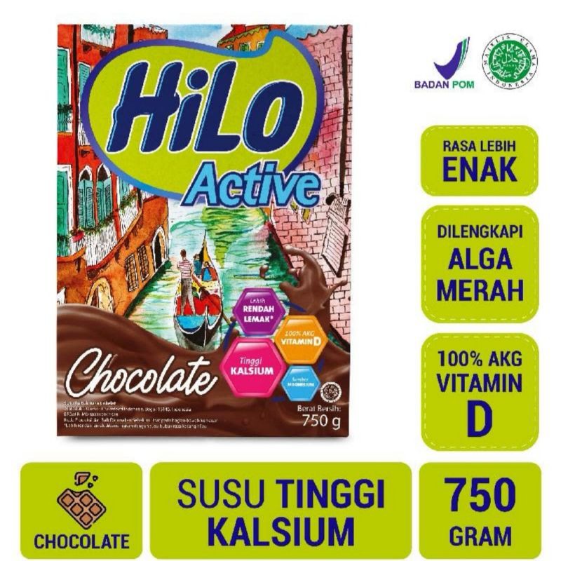 Hilo active cokelat coklat chocolate 750gram 750 gram
