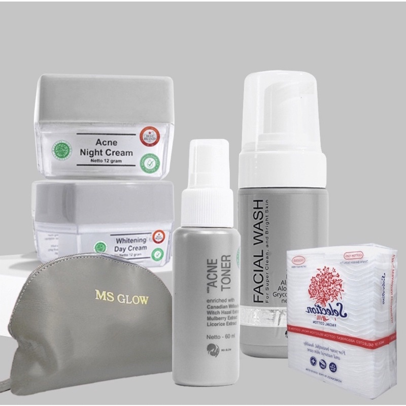 COD✅ (FREE KAPAS SELECTION) PAKET JERAWAT ACNE MS GLOW ORIGINAL