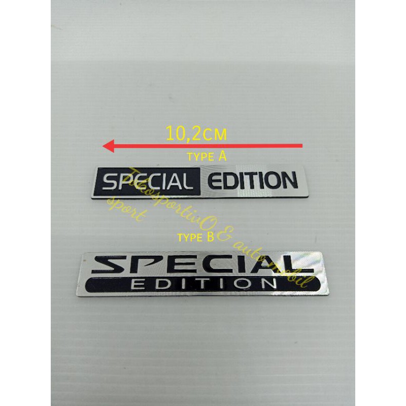 Emblem tulisan Logo stiker huruf Lambang special Edition 3D 2type bahan aluminium mdl tempel