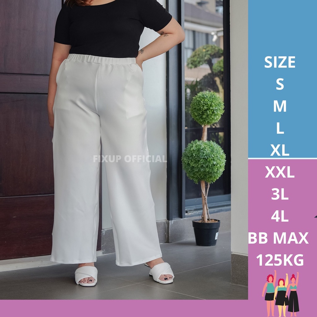 FIXUP - KULOT HITAM  KULOT MURAH CELANA KERJA CELANA PANJANG HAREM PANTS HW KULOT HIGHWAIST