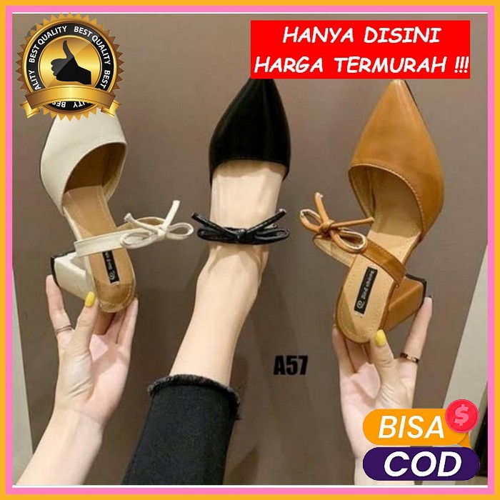 Sepatu Hak Heels Fashion Wanita Import Ut 09 Tahu Pasir Silang 3Cm Sendal Hels Casual Kerja Kantoran