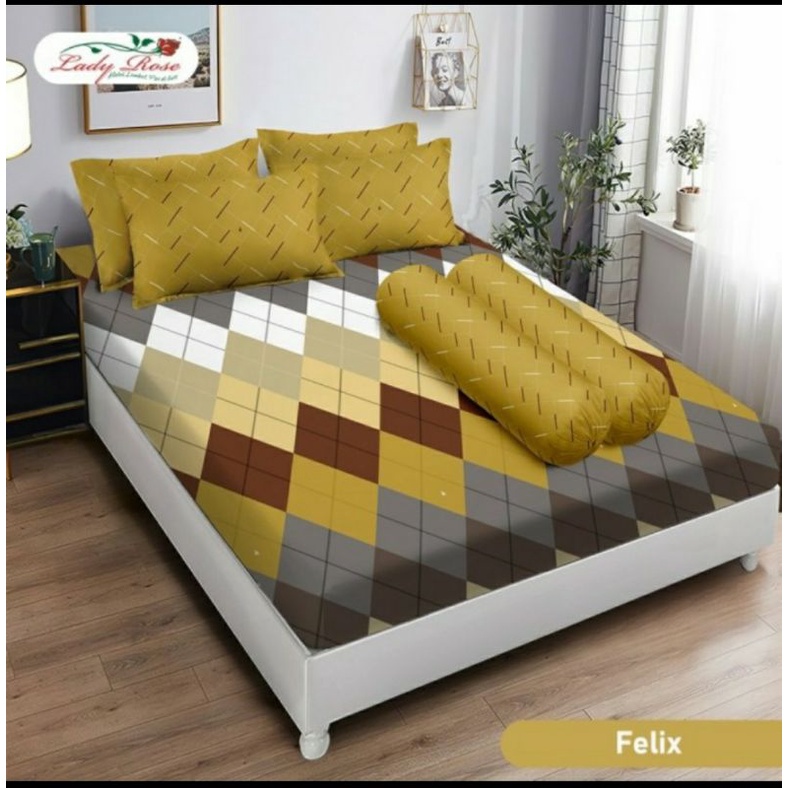 Sprei Lady Rose 180x200 Bantal 4 King Size No.1/Sprei Karakter Murah/Sprei Motif Klub Bola