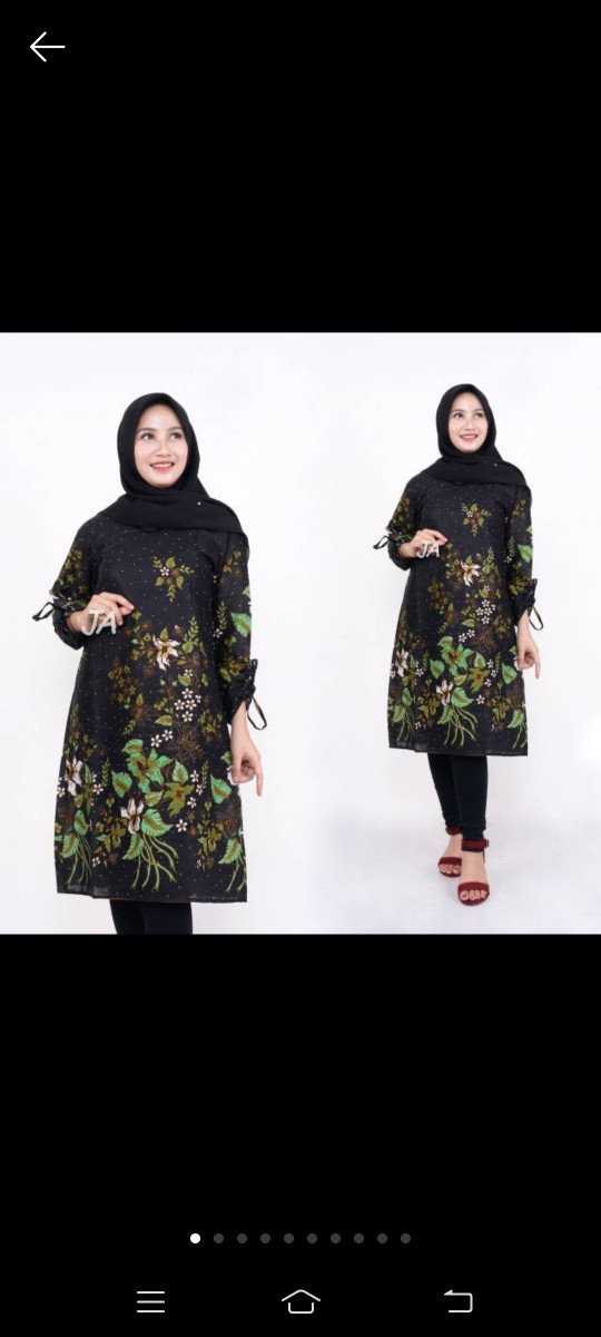 M-l-xl-xxl Batik Tunik Wanita Asj Sa Hrb026 Kenongo Pekalongan Sogan Tulis