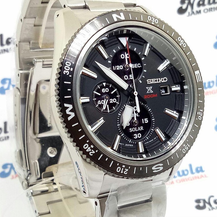 Seiko Prospex SSC705P1 Solar Chronograph Black - Jam Tangan Pria SSC705