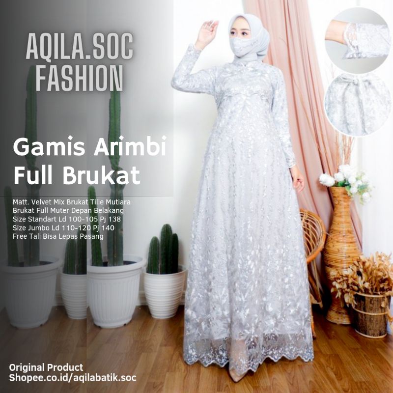 GAMIS BUSUI BROKLAT/TILE FULL BRUKAT MUTIARA/SIZE S M/L/XL/XXL/3L/DRESS KONDANGAN/GAMIS BRUKAT/TILE 