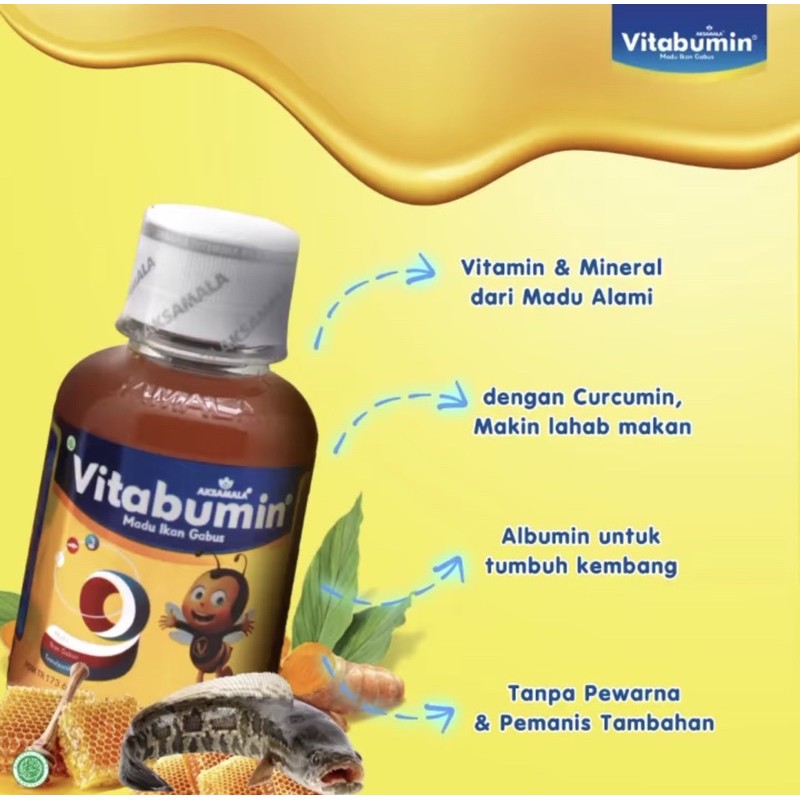 Vitabumin Madu Albumin 130 ml - Madu Penambah Nafsu makan anak