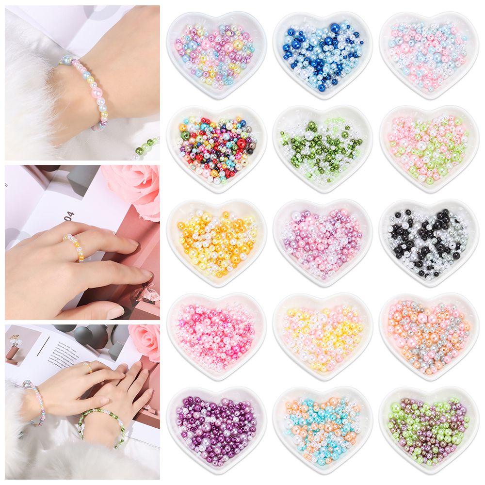 150-200 Pcs Manik-Manik Mutiara Imitasi Bahan Akrilik Ukuran 3-8mm Untuk Dekorasi Nail Art