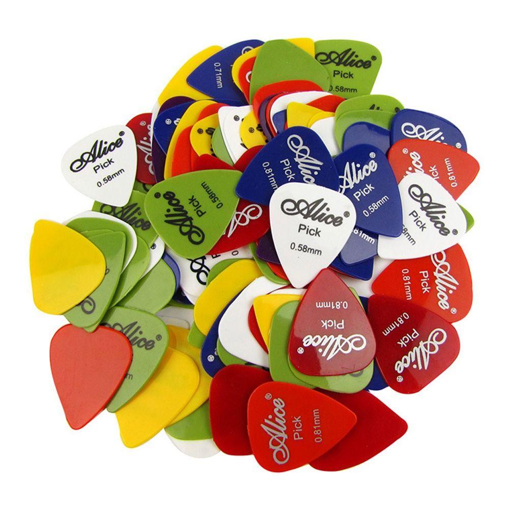 Needway Picks Gitar Hadiah 100 Pcs Bass Elektrik Aneka Warna Plectrum Pilihan Segitiga Aksesoris Alice acoustic Musical Instrumen Gitar Plectrum