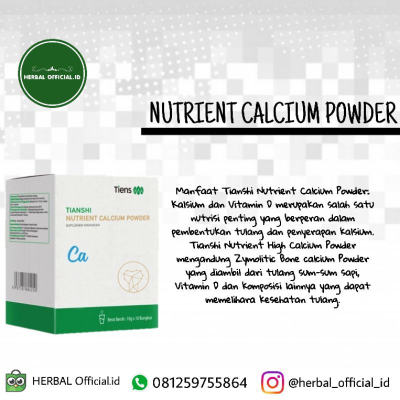 Tiens Kalsium | Nutrient Calcium Powder | Original Tiens Herbal Alami | NCP