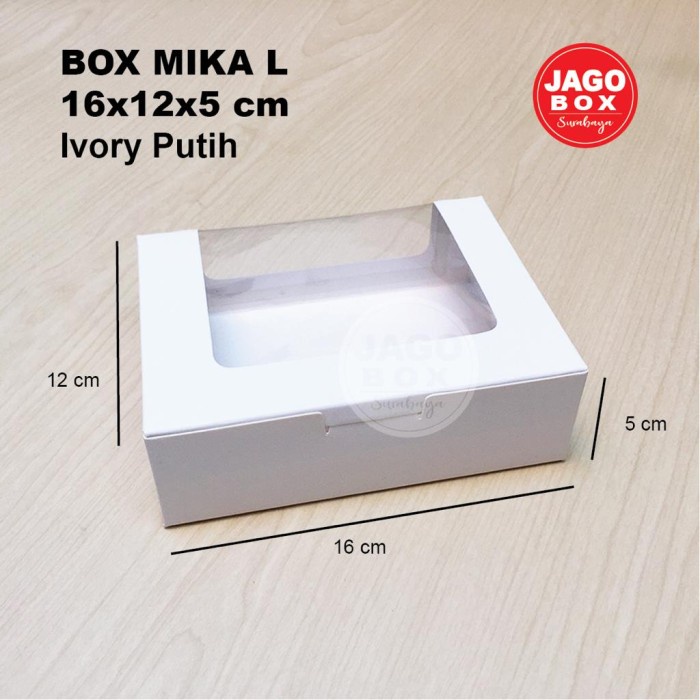 Box Kotak Kue Snack Mika L 16x12x5 cm IVORY PUTIH