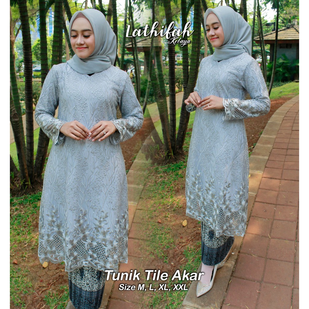 KEBAYA TUNIK TULLE PADANG SET ROK PLISKET/KEBAYA TULLE BORDIR MUTIARA/KEBAYA WISUDA/KEBAYA KONDANGAN