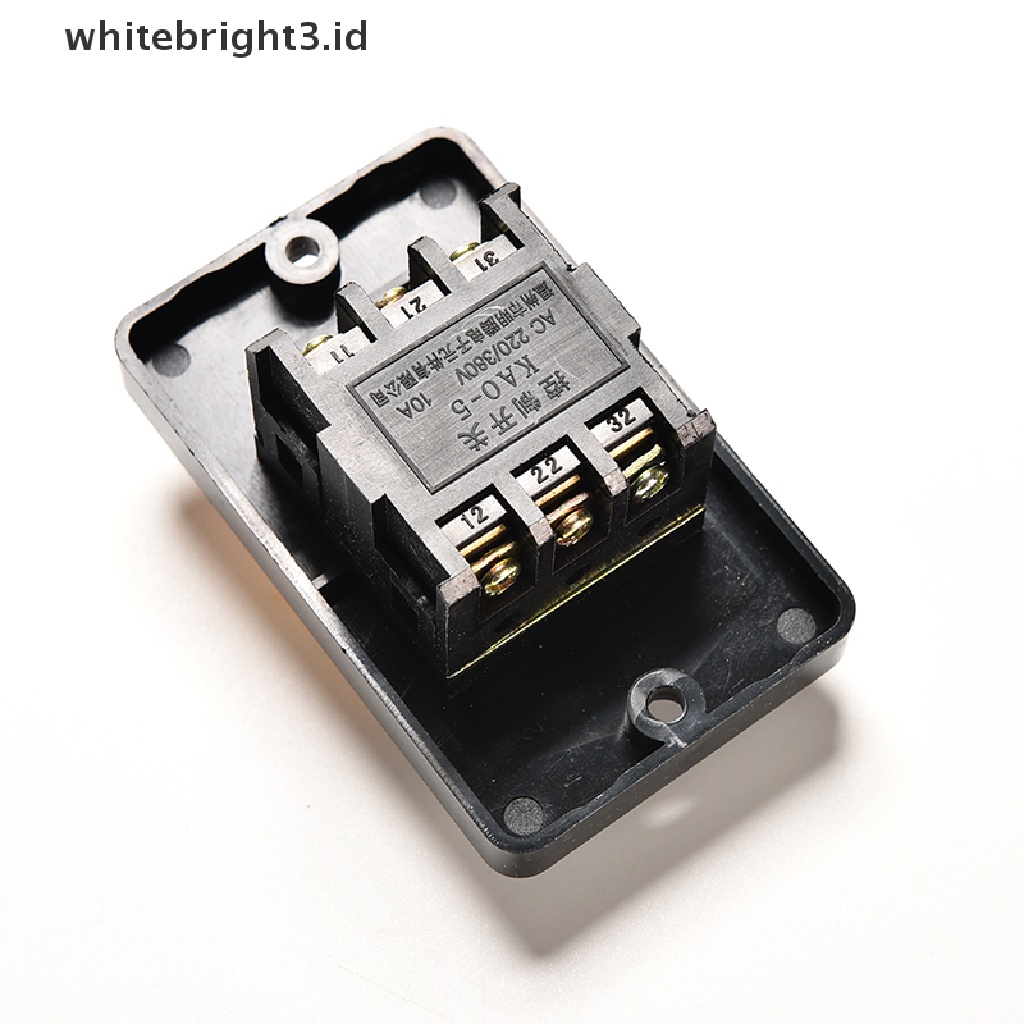 (whitebright3.id) Kao-5 Saklar Tekan ON / OFF 10A 380V Tahan Air Bahan Plastik Untuk Mesin Bor