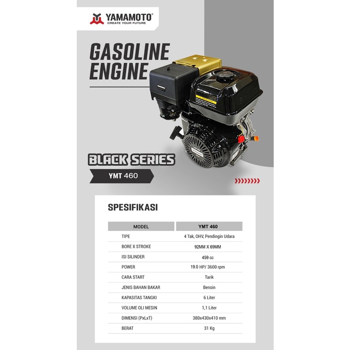 Mesin Penggerak Bensin  Serbaguna Atau Gasoline Engine Gx 460 Yamamoto Putaran Cepat Manual Dan Elek