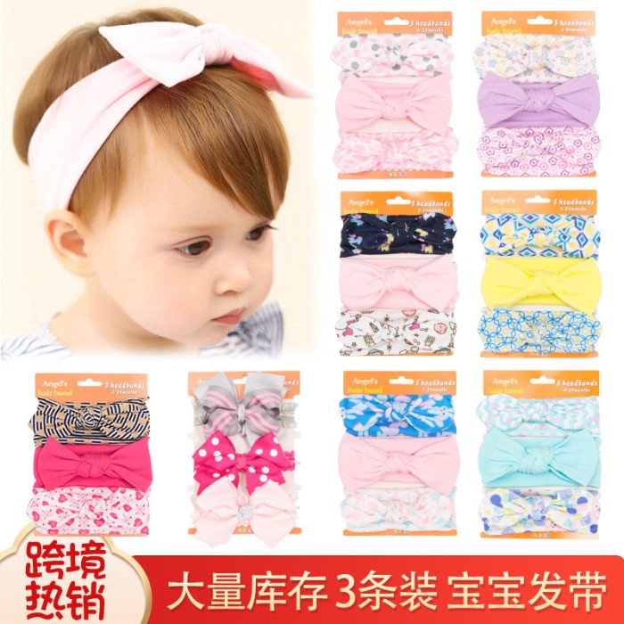 Set Bandana dan Jepit Rambut Anak 3 Pcs Premium Impor untuk Bayi dan Balita