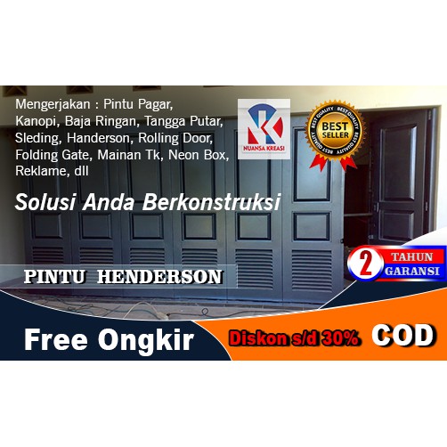 Pintu besi henderson sliding  lipat Pintu Plat besi Pintu Toko Pintu Kios Pintu Plat Baja Pintu Baja