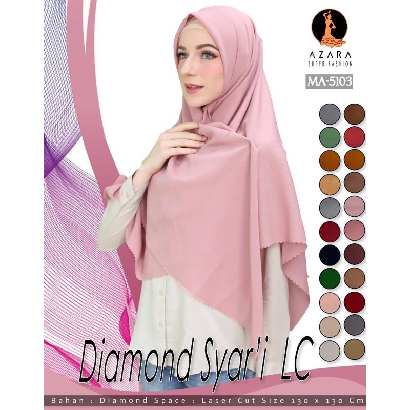 Hijab Syari Segi Empat Laser Cut DIAMOND CREPE SYARI LC by Azara Jumbo