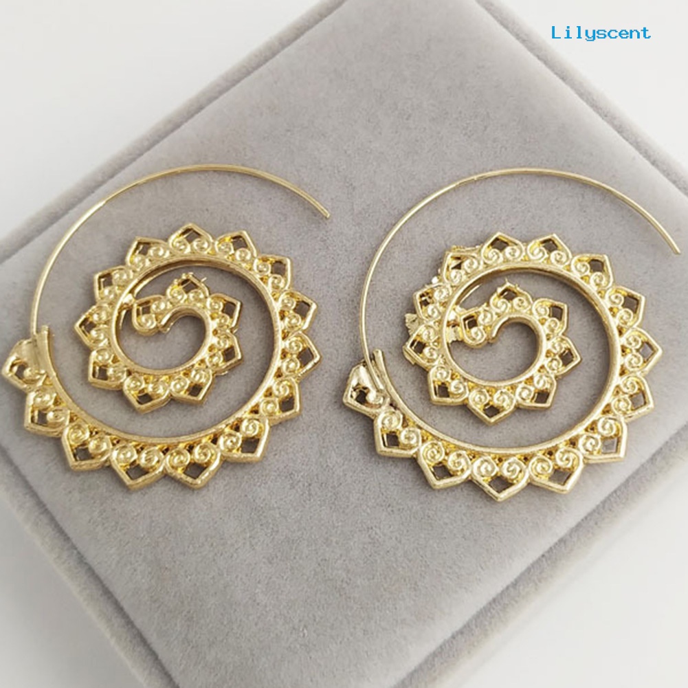Anting Tindik Bentuk Bulat Spiral Hati Untuk Wanita