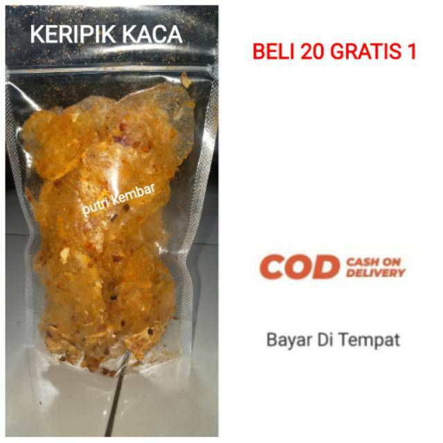 

KERIPCA KERIPIK KACA / KERIPIK BELING BELEDAG KEMASAN POUCH 50Gram