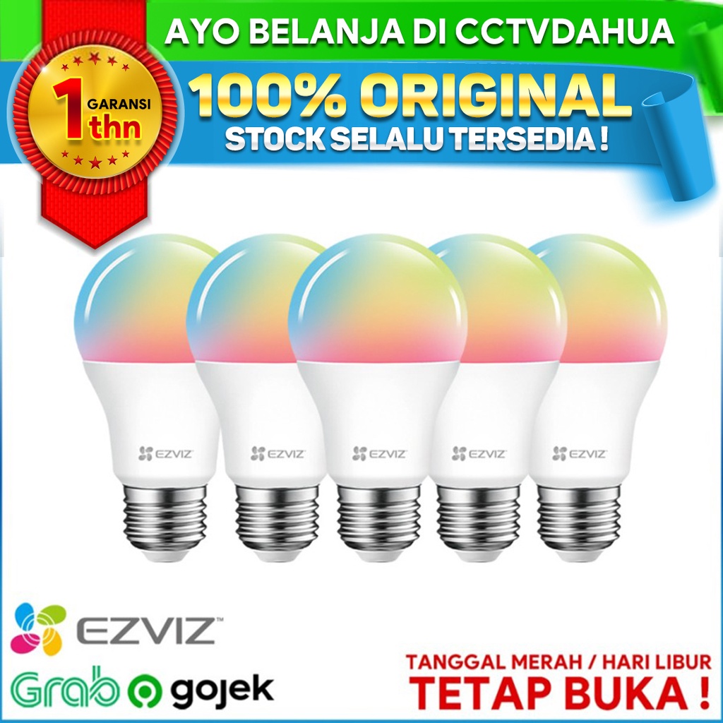 EZVIZ LB1 / IMOU B5 - Color Smart Packet 5 Unit Light Bulb 8W Wifi / Bergaransi Resmi