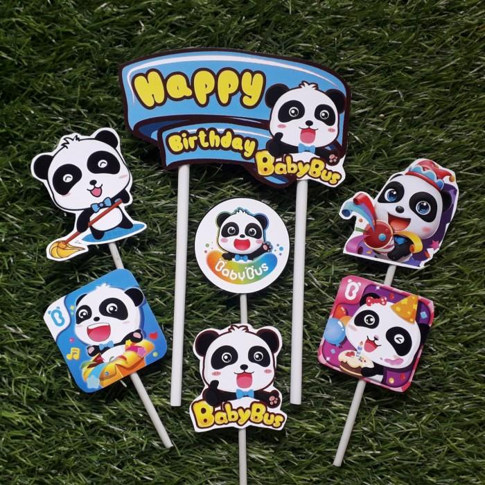 Topper Kue Cake Ulang Tahun Happy Birthday Karakter Babybus Baby Bus