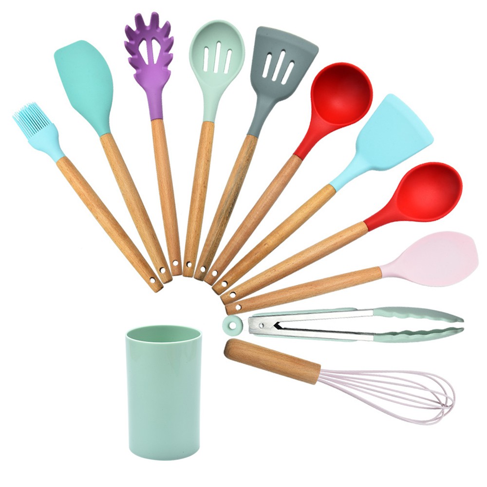 Silicone Spatula 11 Pcs Colourful / Spatula Silikon 11 Set Warna Warni