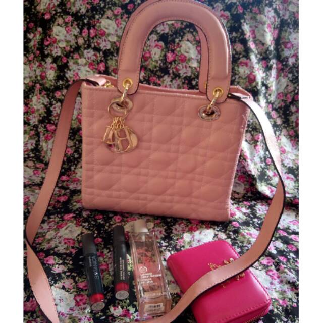 Dior bag dusty pink PRELOVED dipakai 3x no minus