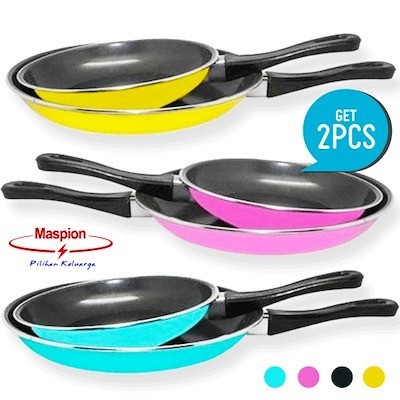 MASPION Frypan 18/23 cm Fancy - 2 Set Panci FryPan Anti Lengket